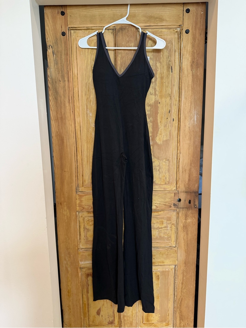 Oner Soft Motion Black V-Neck Straight leg Leg Jumpsuit
